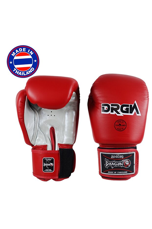 Drgn-G3 Genuine Leather Boxing Gloves Red Muay Thai Gloves
