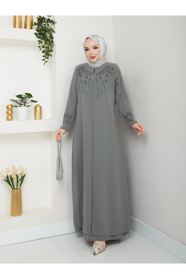Mother's Plus Size Embroidered Evening Dress