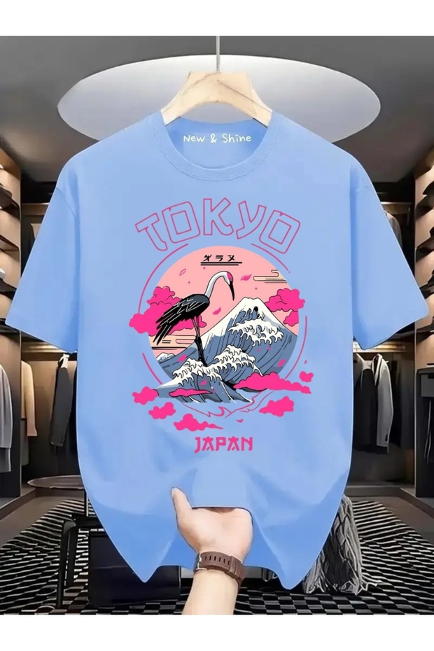 Tokyo Lilac Printed Oversize T-Shirt