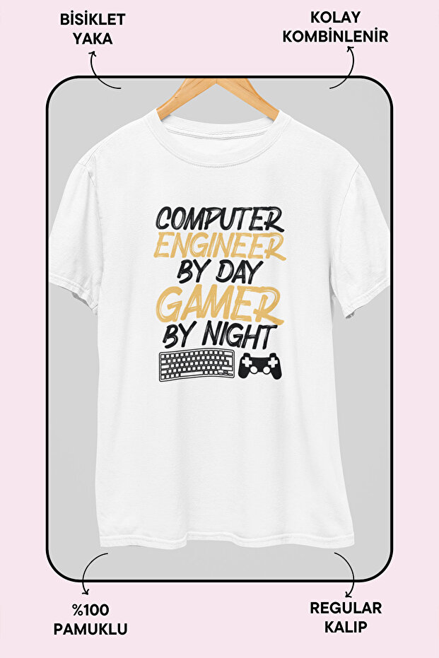 هندسة الكمبيوتر هندسة الكمبيوتر مبرمج هدية 100% قطن تي شيرت أبيض عادي - 6