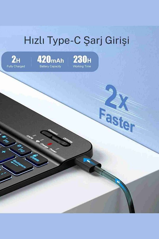 Galaxy Tab A9 Plus Uyumlu X210/X215/X216/X218 Klavyeli Tablet Kılıfı - 4