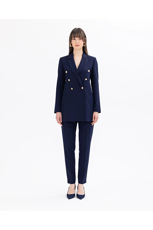 Düğmeli Bilek Boy Pantolon - 1