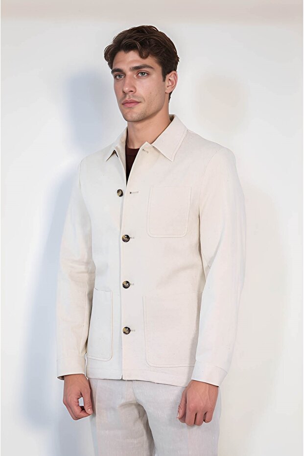 /tek Ceket/ Ekru - 3