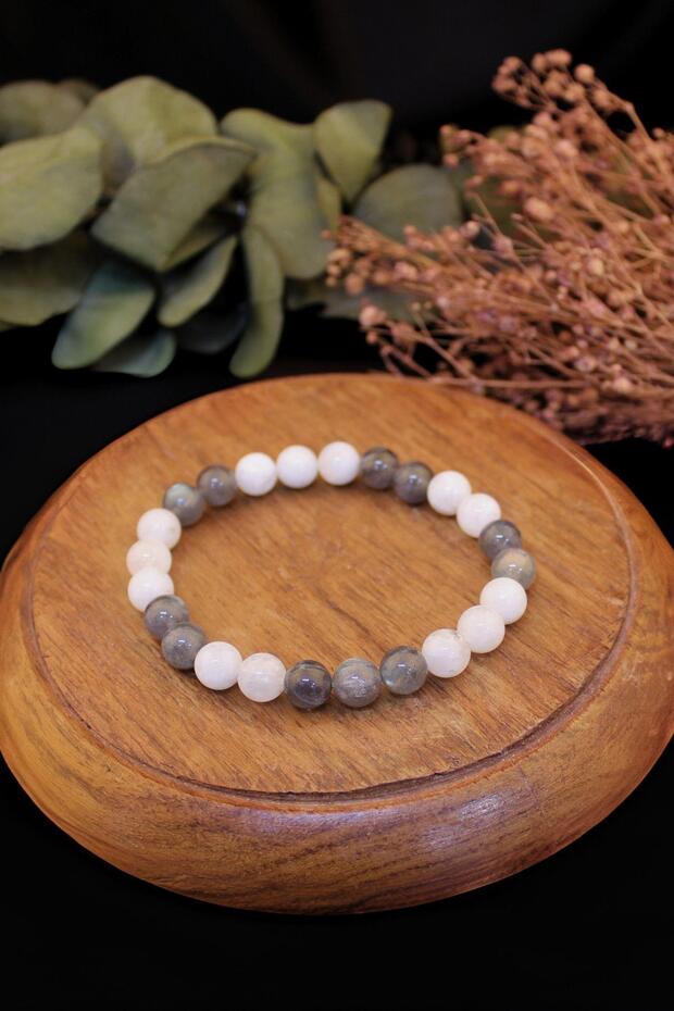Moonstone and Labradorite Stone Bracelet