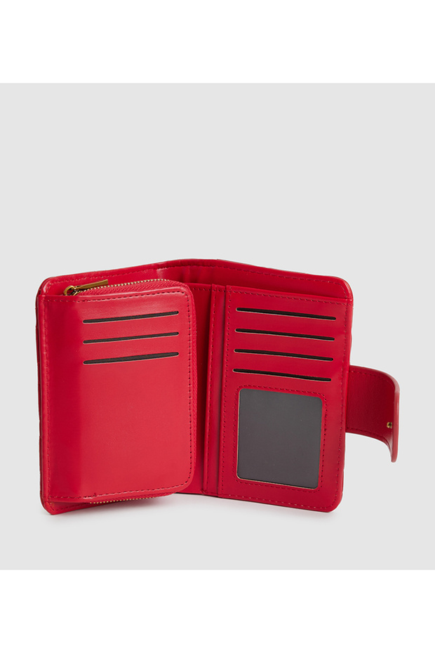 محفظة قصيرة مبطنة باللون الأحمر - 6