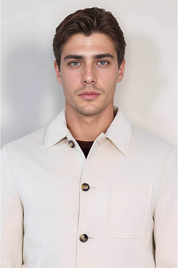 /tek Ceket/ Ekru - 2