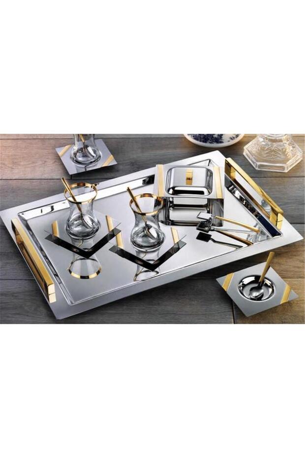 Tiamo Mira Gold 40 Piece Tea Set for 12 People