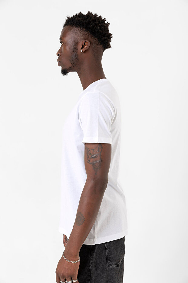 White Men's Basic Bicycle Tshirt - 7