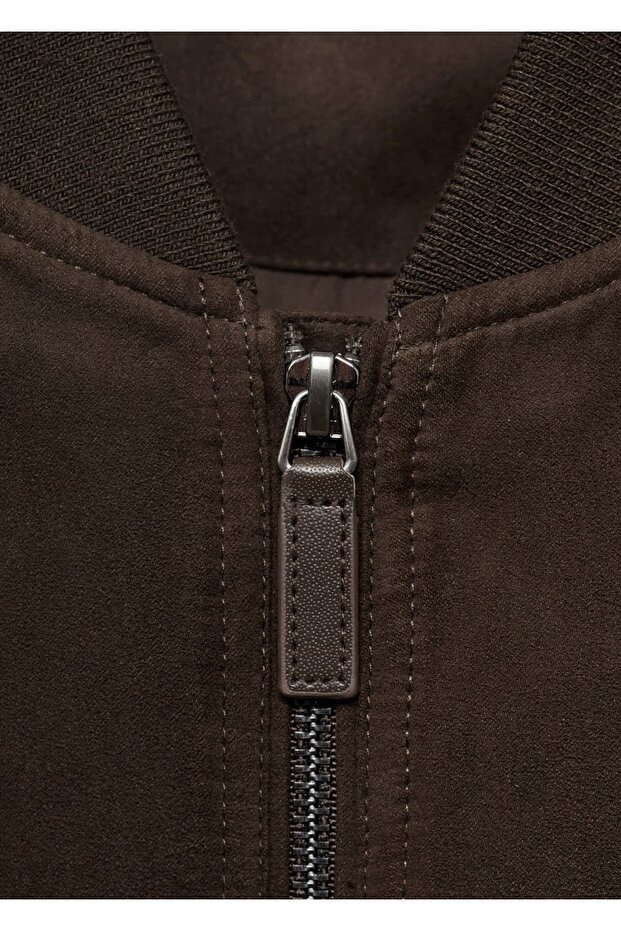 Süet görünümlü bomber ceket - 8