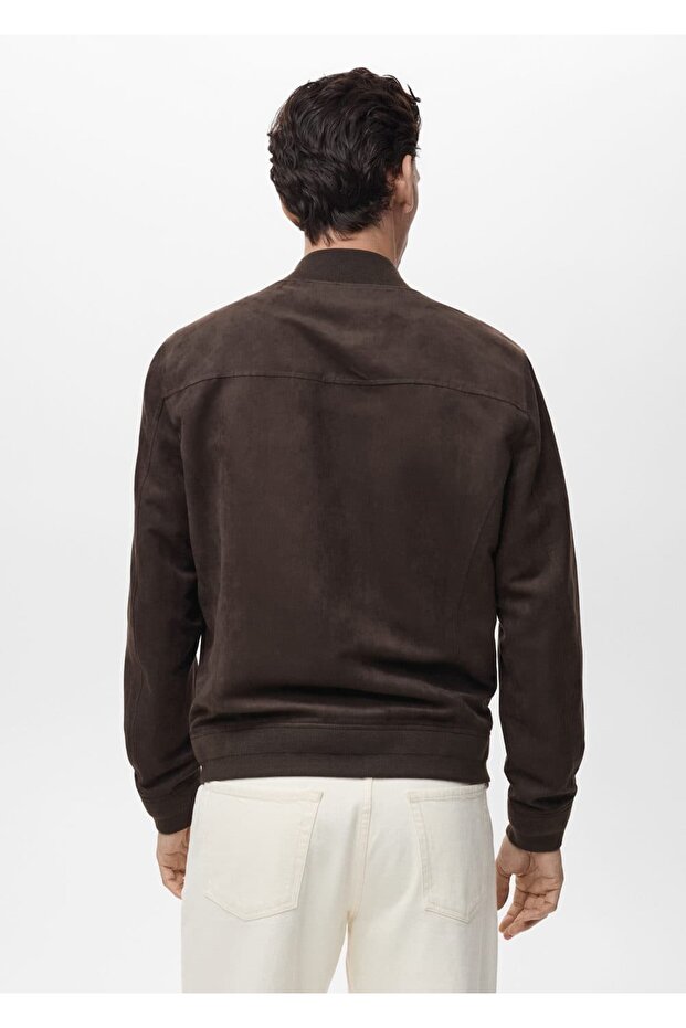 Süet görünümlü bomber ceket - 4