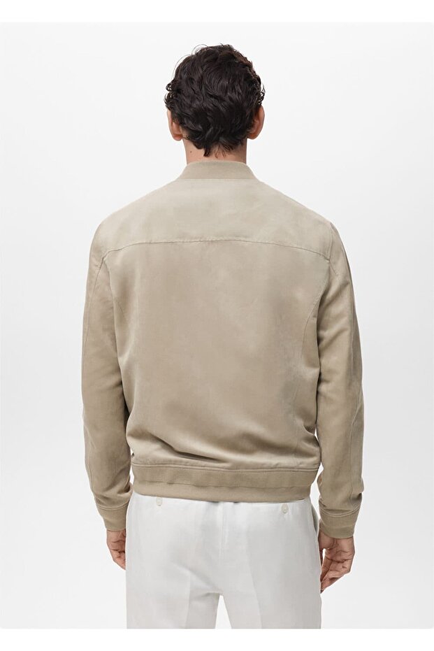 Süet görünümlü bomber ceket - 4