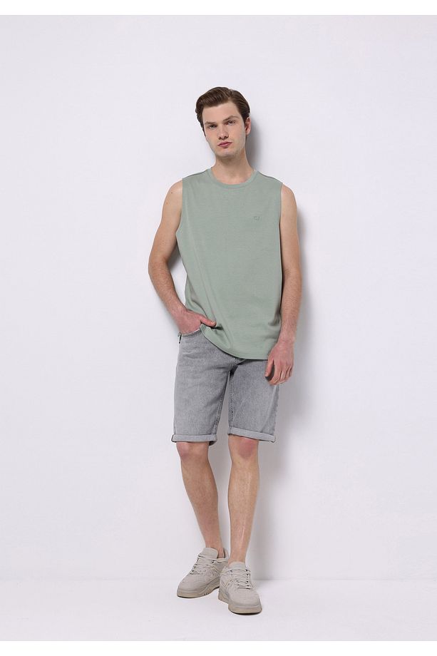 Regular Fit Erkek Yeşil Atlet - 3