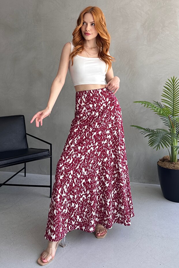 FUSTA LUNGĂ CU MODEL ROȘU-ALB - 3