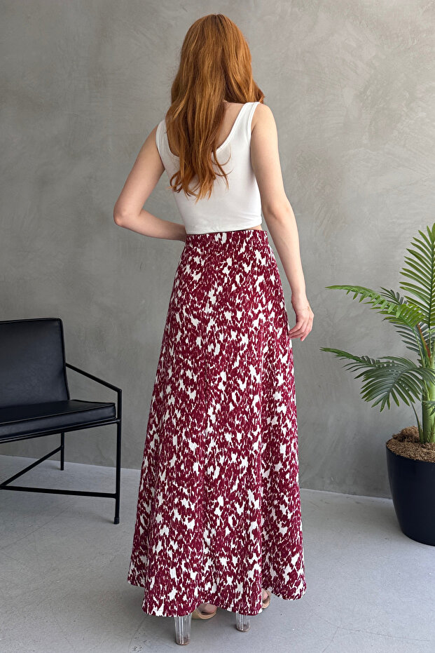 FUSTA LUNGĂ CU MODEL ROȘU-ALB - 5