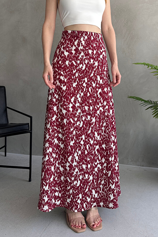 FUSTA LUNGĂ CU MODEL ROȘU-ALB - 4