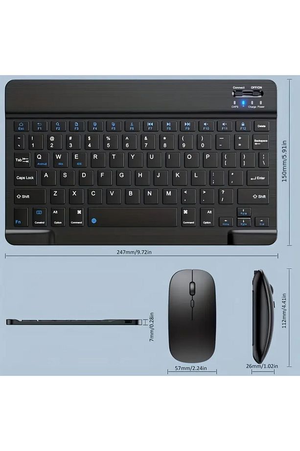PC/Notebook/Macbook Uyumlu Kablosuz Şarj Edilebilir Klavye Mouse Seti Sessiz Türkçe Karakter Klavye - 4
