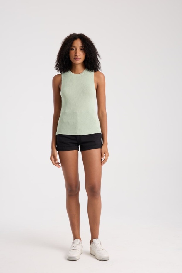 Basic Kolsuz Crop Kadın Triko - 6