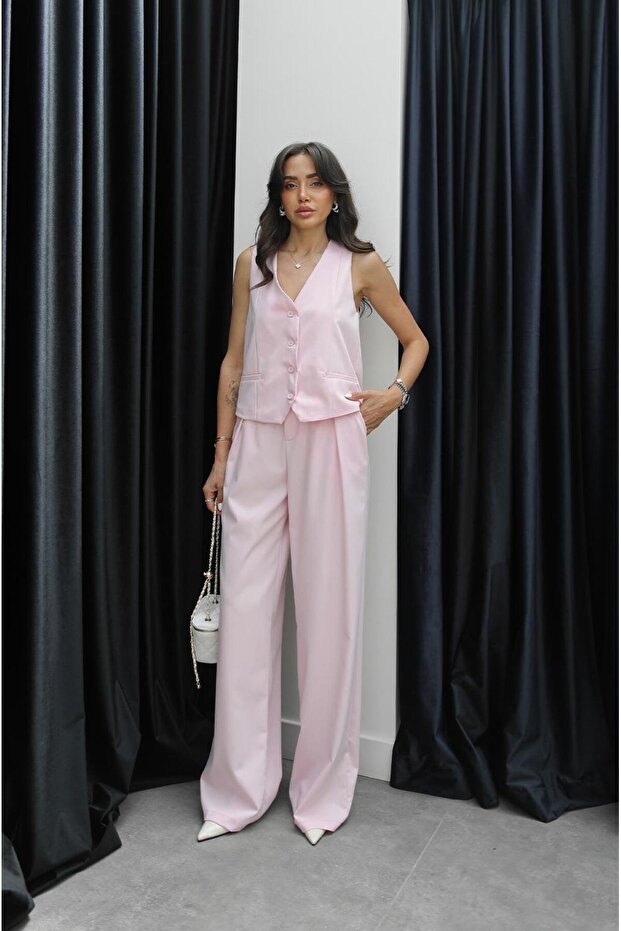 Pink Ritter Vest Pants Set