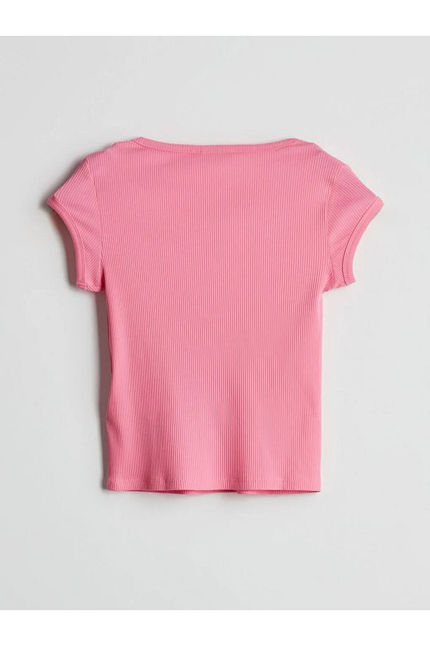 LCW Young Pembe Bağlamalı Yaka Kadın Şortlu Pijama Takımı - 3