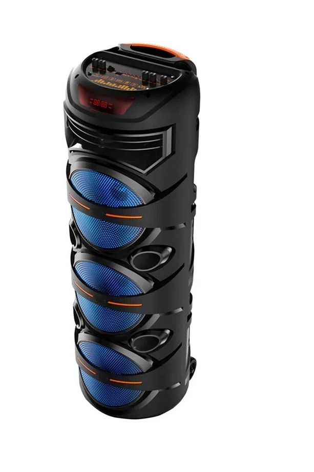 3X8 İNÇ BÜYÜK BOY TEKERLEKLİ BLUETOOTH SPEAKER ŞARJLI KABLOSUZ MİKROFONLU HOPARLÖR - 7