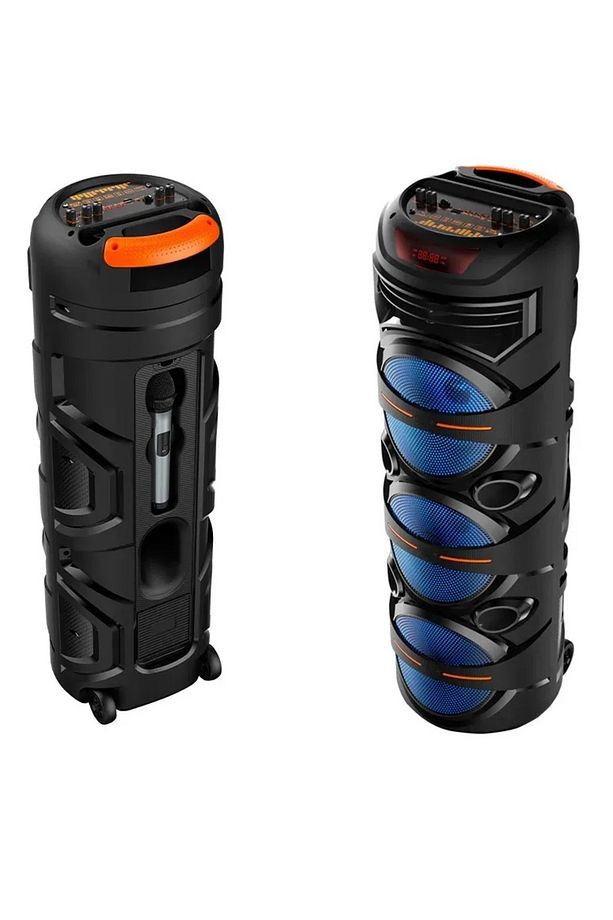 3X8 İNÇ BÜYÜK BOY TEKERLEKLİ BLUETOOTH SPEAKER ŞARJLI KABLOSUZ MİKROFONLU HOPARLÖR - 6