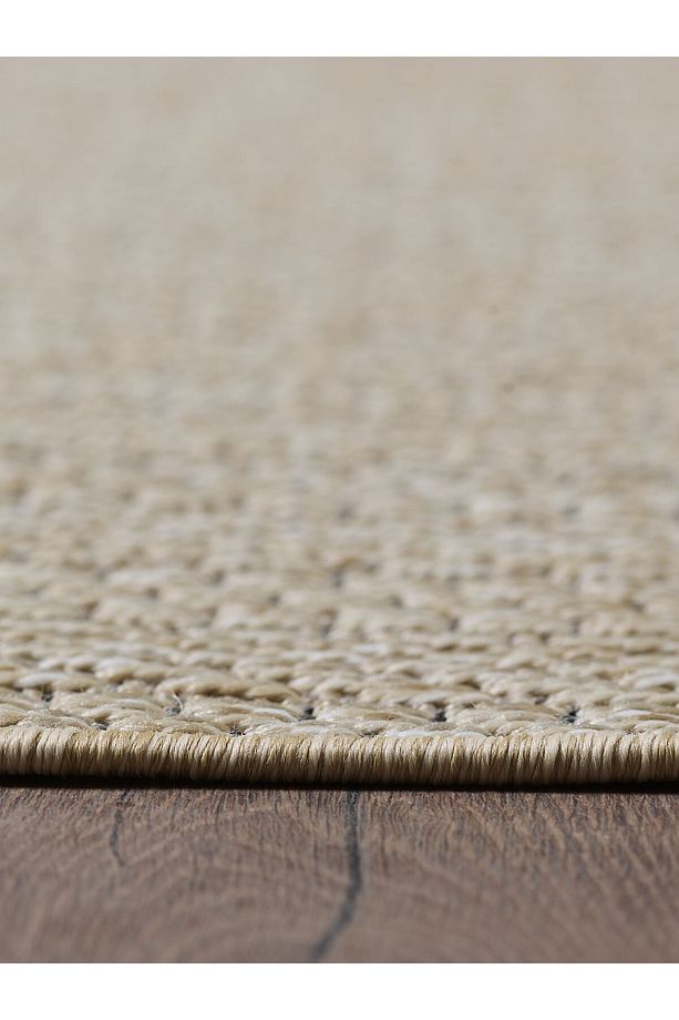 Hasır Bej Kahve Jüt Yuvarlak Dokuma Ince Halı Sisal Salon Mutfak Oturma Odası Dış Mekan Halısı Kilim - 3