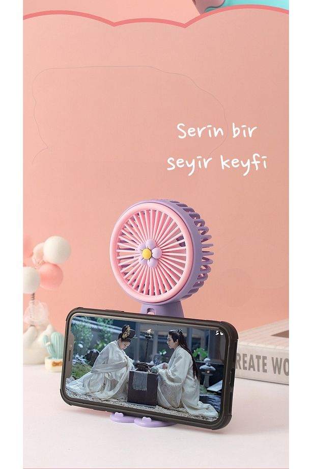 Taşınabilir Mini Fan Soğutucu Masa Üstü Vantilatör Usb Şarjlı Pratik - 3