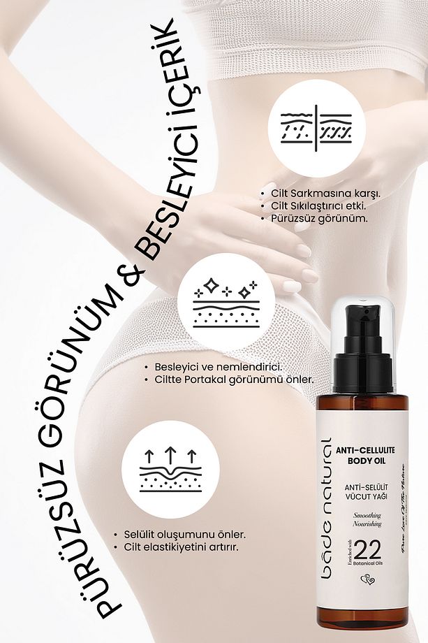 Anti-Selülit Yoğun Sıkılaştırıcı ve Pürüzsüzleştirici Vücut Bakım Yağı %100 Doğal 100 ml - 2