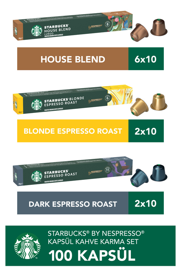 By Nespresso House Blend 60’lı, Dark Espresso 20’li, Blonde Espresso 20’li Kapsül Kahve