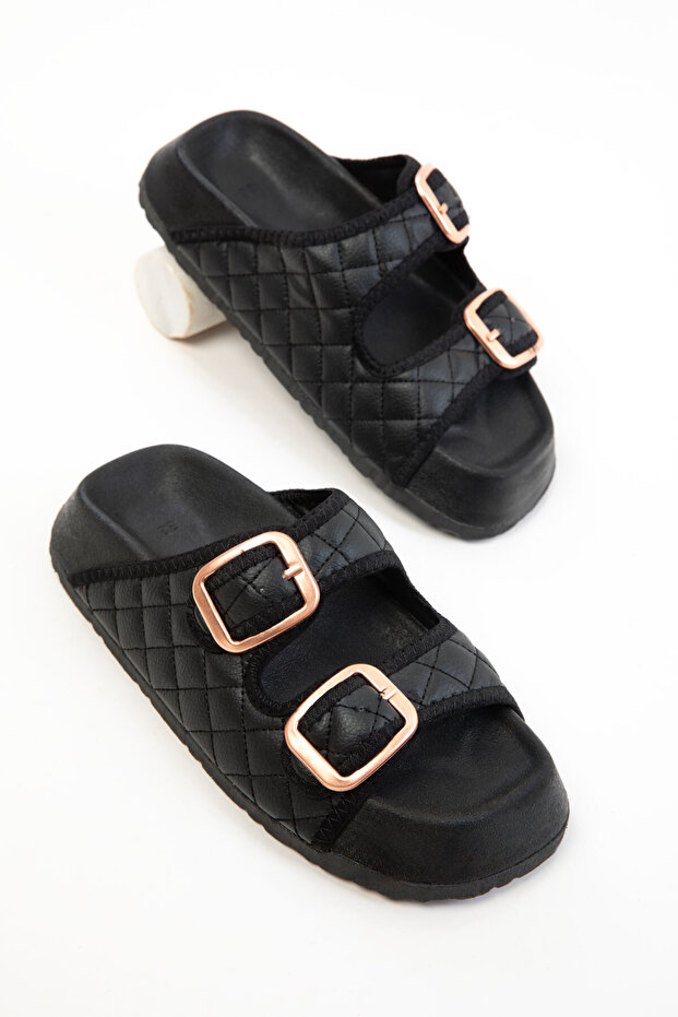 Black Women's Slippers 20634
