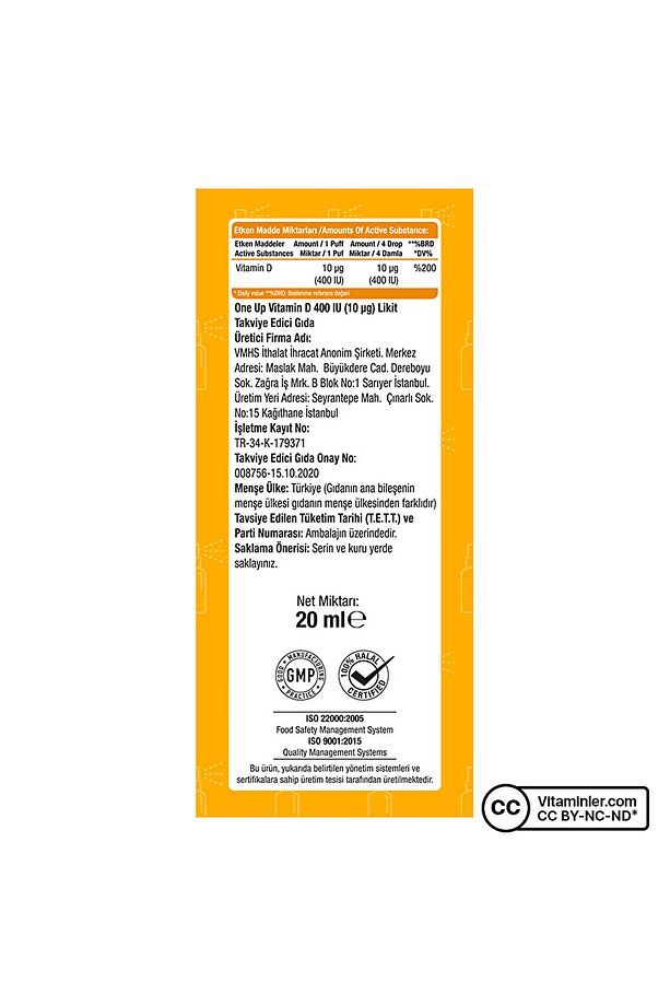 D3 Vitamini 400 Iu 20 ml Sprey & Damla - 4