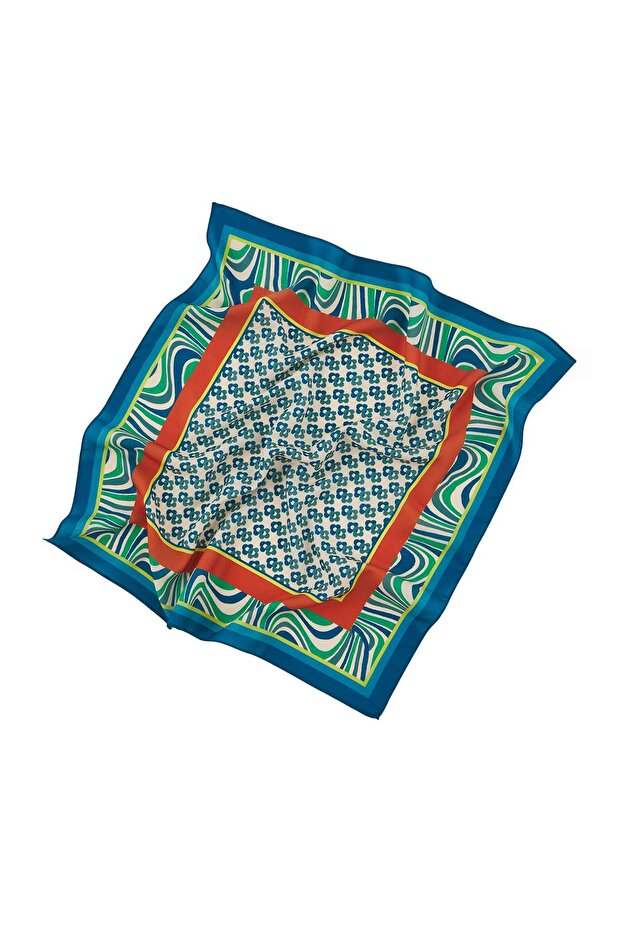 Çok Renkli Desenli 50*50 cm 2'li Paket Fular Aksesuar TWOSS25FU00000 - 2