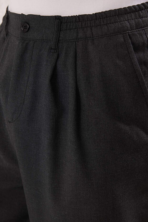 Antrasit Wide Leg Bol Kumaş Baggy Pantolon TMNSS23PL00039 - 4