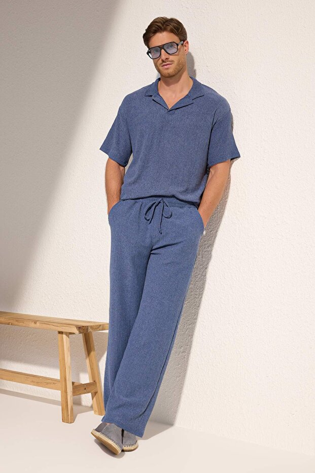 Indigo Straight Kesim Dokulu Açık Paça Eşofman Altı TMNSS25EA00008 - 2