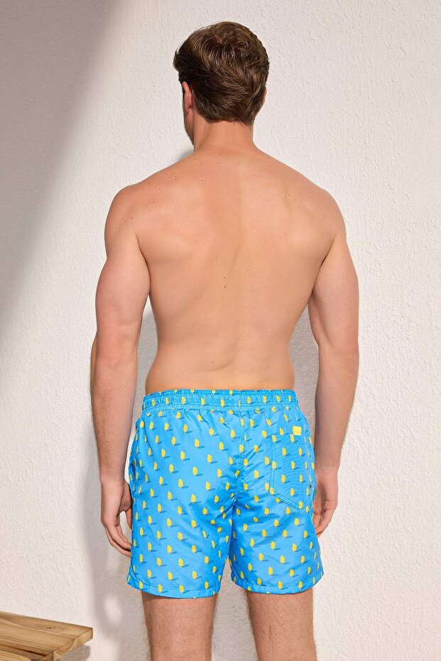 Mavi Standart Boy Dondurma Baskılı Mayo Deniz Şortu TMNSS25DS00006 - 4