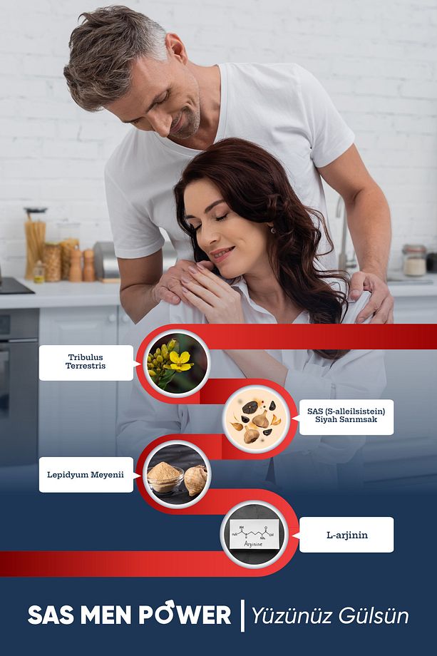 Sas Men Power (TRİBULUS, SAS, L-ARJİNİN, LEPİDYUM) 30 Tablet (erkeklere Özel ) - 3