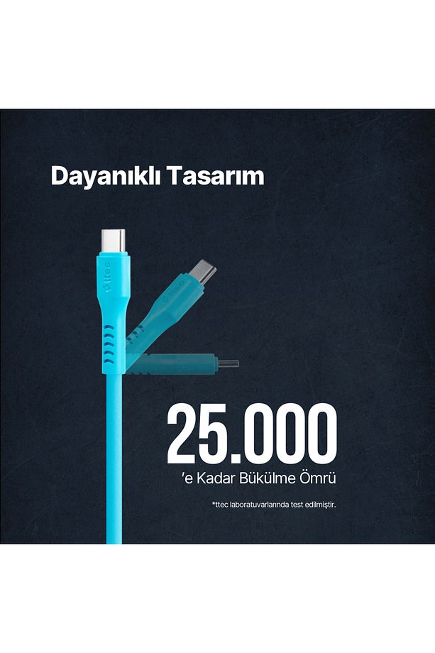 USB-C - USB-C 120cm 60W PD/QC Hızlı Şarj/Data Kablosu - 5
