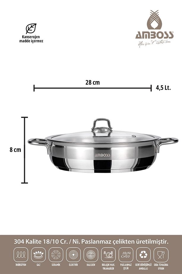 Saphire Saphire 28x08 Basık Tencere Cam Kapak - 2
