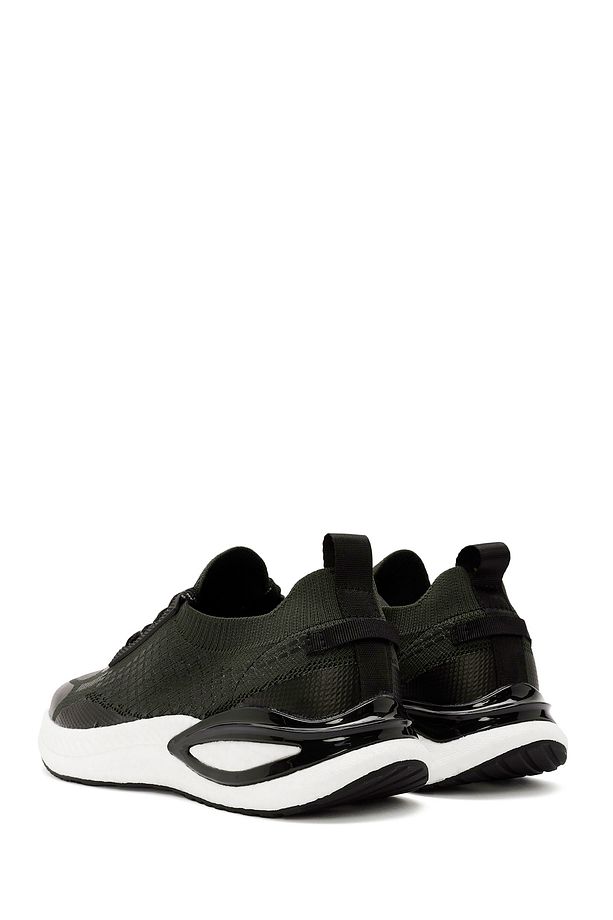 Zero Erkek Yeşil Bağcıklı Kalın Tabanlı Kumaş Sneaker 24sfd69246f - 5
