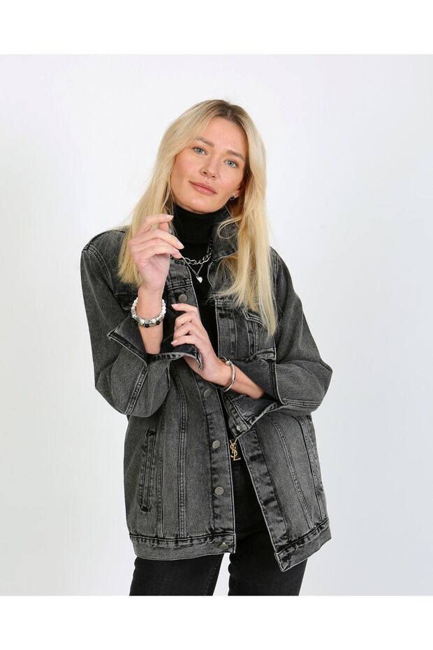 Džínová bunda-černá - 2