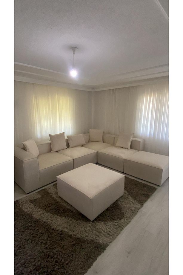 Angelo 4 Modül + 2 Puf Köşe Koltuk Takımı (6 Modül) Bayb Face Kadife - 3
