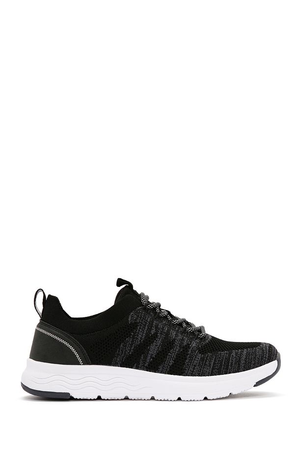 Zero Erkek Siyah Bağcıklı Kalın Tabanlı Kumaş Sneaker 24sfd69546f - 1