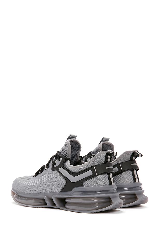 Zero Erkek Gri Bağcıklı Kalın Tabanlı Kumaş Sneaker 24sfd69266f - 6