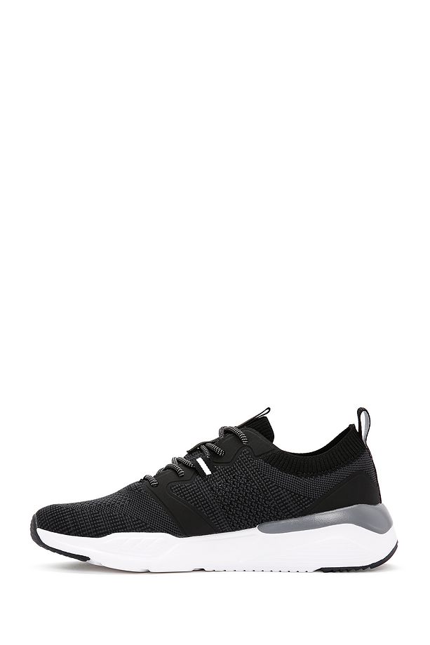 Zero Erkek Siyah Bağcıklı Kalın Tabanlı Kumaş Sneaker 24sfd69536f - 3