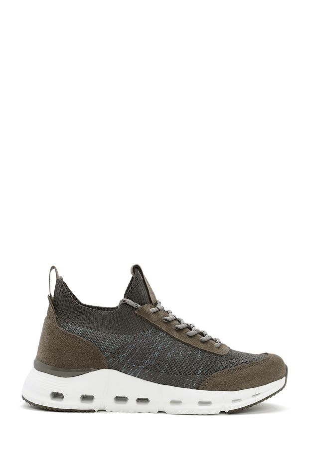 Zero Erkek Bej Kalın Tabanlı Bağcıklı Kumaş Sneaker 24sfd69346f - 1
