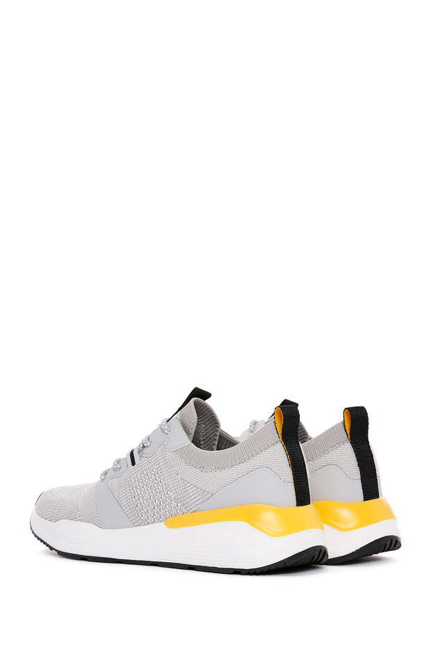 Zero Erkek Gri Bağcıklı Kalın Tabanlı Kumaş Sneaker 24sfd69536f - 7