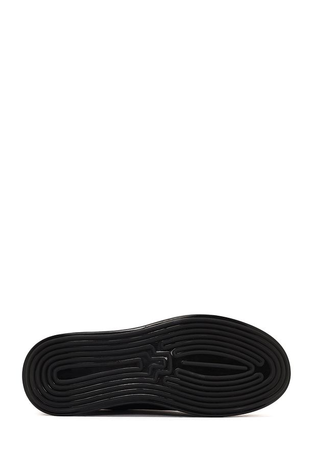 Erkek Siyah Bağcıklı Kalın Tabanlı Deri Sneaker 24sfd641318 - 4