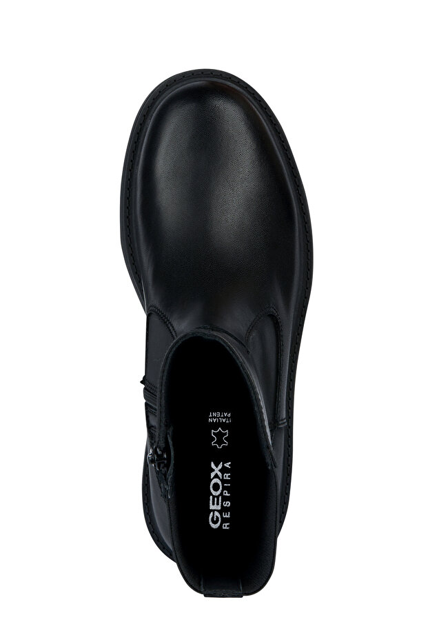 Women's Black Zippered Spherica Leather Boots D36Vdk00043C9999 - 5