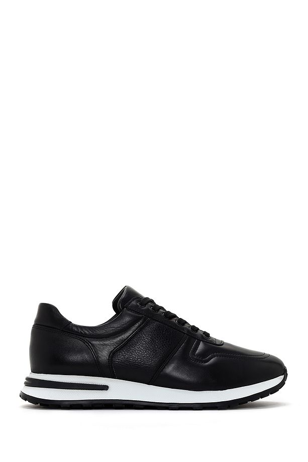 Erkek Siyah Kalın Tabanlı Deri Sneaker 24sfd641818 - 1