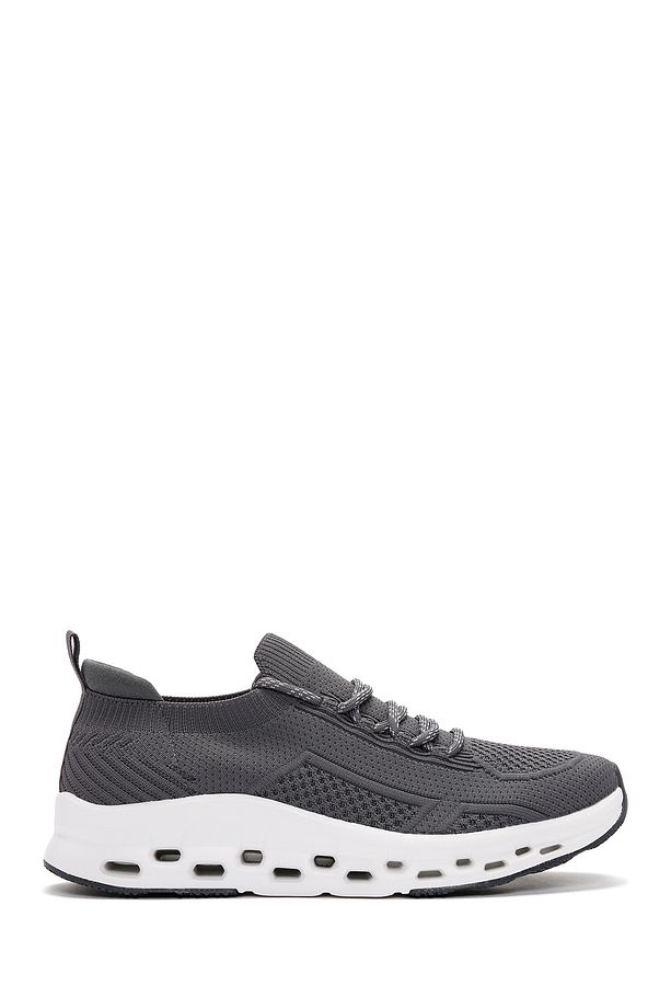 Zero Erkek Gri Bağcıklı Kalın Tabanlı Sneaker 24sfd69316f - 1
